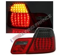 2 feux arrière à led BMW E46 série 3 coupé phase 2 de 04/2003 à 2006 rouge noir