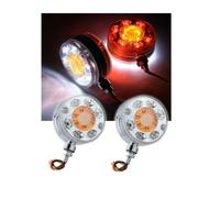 2 Feux de Gabarit et d'Encombrement Latéraux sous Rétroviseur LED 12V 24V Rouge Blanc + Clignotant Orange Camion Remorque Agricole