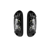 2 Feux de Gabarit et d'Encombrement LED Rouge Blanc Orange Cabochon Fumé 12V 24V Gauche Droit Feux de Position Latéraux Cadre en Caoutchouc pour Camion Poids Lourds Caravane Camping-car Remorque