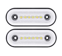 2 Feux de Gabarit Latéraux LED Blanc Effet Néon 12V 24V Feu de Position Avant pour Camion Poids Lourds Caravane Camping-car Remorque Fourgon