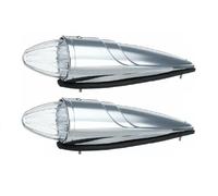 2 Feux de Gabarit Toit de Cabine LED 12V - 24V Blanc Feu de Position Torpille Chromé Pour Camion Poids Lourd Utilitaire Fourgon Agricole