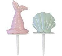 2 figurines résine sirène sur pic gâteau 7.5x2.5cm - hobi dek0728 Multicolore G