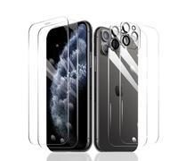 2×Film Protection D'écran pour iPhone 11 Pro Max + 2×Protection Camera Objectif Arriere appareil Photo + 2×Arrière Verre Trempé, Vitre Protecteur Accessoires, HD Dureté 9H Glass, Compatible Coque