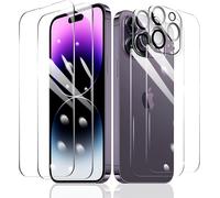 2×Film Protection D'écran Pour Iphone 14 Plus + 2×Protection Camera Objectif Arriere Appareil Photo + 2×Arrière Verre Trempé, Vitre Protecteur Accessoires, Hd Dureté 9h Glass, Compatible Coque