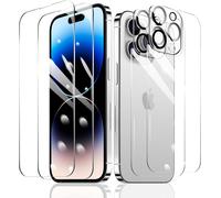 2×Film Protection D'écran Pour Iphone 14 Pro + 2×Protection Camera Objectif Arriere Appareil Photo + 2×Arrière Verre Trempé, Vitre Protecteur Accessoires, Hd Dureté 9h Glass, Compatible Coque