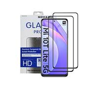 NOVAGO compatible avec Xiaomi Mi 10T Lite 5G, Mi 10 T Pro, MI 10 T -2 films vitre verre trempé ultra résistant anti choc et anti explosion d'écran (Black)