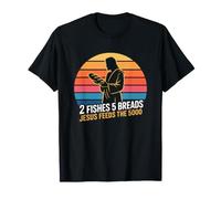 2 Fishes 5 Breads Jesus Feeds The 5000 Christian Bible Verse T-Shirt