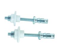 2 fixations lavabo paroi creuse 8x50 + chevilles | Montez facilement votre lavabo sur paroi creuse grâce à ce jeu de fixations avec chevilles.