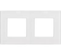 2-fixe cadre en verre panneau 157x86mm pour prise de courant Prise murale modulaire encastrée Prise murale encastrée Montage encastré (2-fixe cadre en verre pour prise de courant, blanc)