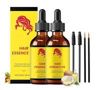 2 Flacons Huile Essentielle De Croissance Des Cheveux,Huile De Sence Pour Cheveux,Contient 2 Brosses À Mascara Et 2 Pinceaux À Eye-Liner