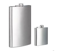 2 flasques en acier inoxydable, flasque XXL de 1800 ml, flacon de poche 200 ml, idéal pour les excursions, argenté