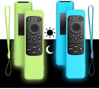 2 Fluorescent Silicone Remote Control Covers For Samsung Tm2360E/Bn59-01432A/Bn59-01432J ¿ Shockproof Case Compatible With Smart Tv (Green + Blue) Accessories Compatible With Samsung Remot[H414]