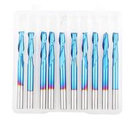 2 - Flûte Spiral Ball End Mill Set | 10pcs Nano Blue revêtu de fraisage pour gravure 3D / bois/acrylique | Bits de routeur CNC en acier en tungstène 3,175 mm