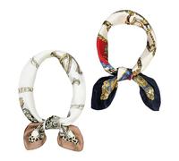 2 Foulards Carrés En Soie, Conception De Texture Unique, Matériau Soyeux, Améliore Le Tempérament, Couleurs Vives, Plusieurs Façons De Le Porter, Adapté À Un Usage Quotidien Ou À La Mode