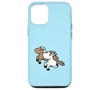 2 Friends Running Pony Chevaux Rider Fun Fast Hobby Best Team Coque pour iPhone 12/12 Pro