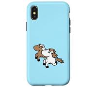 2 Friends Running Pony Chevaux Rider Fun Fast Hobby Best Team Coque pour iPhone X/XS