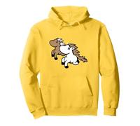2 Friends Running Pony Chevaux Rider Fun Fast Hobby Best Team Sweat à Capuche