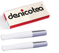 2 fume-cigarettes Denicotea blanc/argenté + 10 filtres