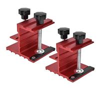 2 gabarits de trous à cheville, gabarit d’angle pour assemblage du bois en alliage d’aluminium avec double serrage et tige rotative, guide de perçage anodisé rouge pour