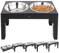 2 gamelles pour chien 1200 ml avec support réglable [infactory]