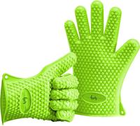 2 Gants de Cuisson en Silicone pour Cuisines et barbecues,Set,Paire,maniques,Gants de Four Vert