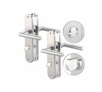 AGT Poignées de porte lot de 2 en acier inoxydable – plaques longues avec verrou
