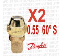 2 gicleurs DANFOSS S débit 0.55 60 °S 030F6910 fioul oil burner nozzle