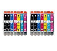 2 Go Inks Ensemble de 6 + supplémentaire Noire Cartouches d'encre à remplacer Epson T2438-T2431 (24XL Series) Compatible/Non-OEM pour Epson Expression Photo Imprimantes (14 encres)