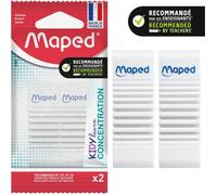 2 Gommes Blanches Maped Kidy Learn Concentration - Surface Texturée pour Aider à la Concentration des Enfants - Made in France