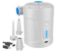 2. Gonfleur rechargeable à double mode avec détection de pression, affichage LED et buse pour pneus, balles de yoga, flotteurs de piscine, gonfleur d'extérieur multifonctionnel