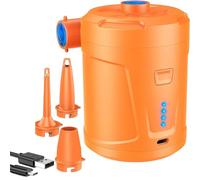 2. Gonfleur rechargeable double mode avec écran LED de détection de pression et buse pour pneus, balles de yoga, flotteurs de piscine, pompe multifonction en plein air