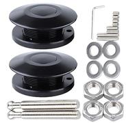2 goupilles de capot pour voiture et camion, 62 mm, alliage d'aluminium, noir, comprend écrous, rondelles, vis, clé hexagonale, résistance à la traction de 226,8 kg, facile à installer, ensemble de