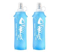 2 Gourde Souple Flasque Running, Soft Flask 500ml, Bouteille d'eau Gourde Sport Pliable Poche Hydratation, Réservoir d'eau Flacon pour Sports de Plein Air, Randonnée, Cyclisme, Camping, Jogging