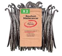 2 Gousses de Vanille de Madagascar Bourbon qualité Premium Gourmet 15 à 18 cm