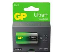 2 Gp Ultra+ Alkaline G-Tech Lr20 D Pile Longue Durée Blister Exp 2033