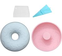 2 Grands Moules à Gâteau en Forme de Donut, Moule à Gâteau strié en Silicone de qualité alimentaire, Moule à Bagel en Silicone antiadhésif, Grands Moules de 20,3 Cm Pour La Production