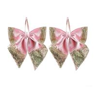 2 Grands Nœuds en pour velours Pour Arbre de Noël 32x25cm Décorations | Tissu doux léger pour facile à accrocher Utilisation polyvalente pour arbre fenêtre vitrine Plusieurs