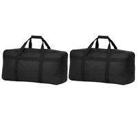 2 Grands Sacs de Voyage Souple 144 L en Toile Robuste - Bagage Avion Soute 23 kg, 80 x 40 x 45 cm - Idéal Voyages et Déplacements (Bandes Noires)