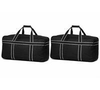 2 Grands Sacs de Voyage Souple 144 L en Toile Robuste - Bagage Avion Soute 23 kg, 80 x 40 x 45 cm - Idéal Voyages et Déplacements (Bandes W&B)