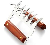 2 griffes à viande pour effilocher, griffes à 6 dents avec ouvre-bouteille et lame tranchante, porc effiloché en acier inoxydable et fourchette découper pour barbecue grillades