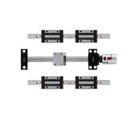 2 guides linéaires HGR15 + 4 chariots à blocs ordinaires/en acier + 1 kit de vis à billes SFU1605 avec coupleur for CNC(Steel HGW15CC Set,1300mm)