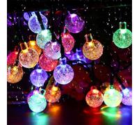 Lot de 2 guirlandes lumineuses solaires 20 globes scintillants LED multicolore FESTY COLOR 5.80m