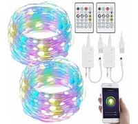 2 guirlandes à LED RVB connectées compatibles commandes vocales - 5 m G