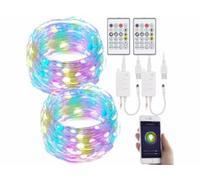 2 guirlandes à LED RVB connectées compatibles commandes vocales - 5 m