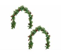 2 guirlandes de sapin décoratives 180 cm avec véritables pommes de pin - Brites