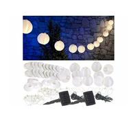: 2 guirlandes LED solaires blanc chaud avec 20 lampions - 6 m