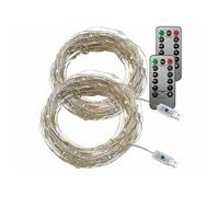 Lunartec Lot de 2 guirlandes LED USB 10 m avec télécommande - Lumière blanche naturelle