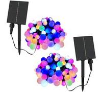 Lumisky Guirlandes solaires BILLY RGB 100 globes multicolore 10,9 m – Lot de 2