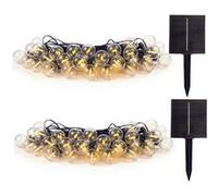 Lot de 2 guirlandes lumineuses solaires 25 ampoules BESTY LIGHT LED blanc chaud dimmable 20m
