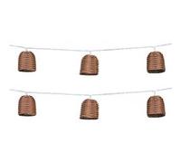 Lumisky Guirlande lumineuse solaire FORMENTERA 10 abat-jours rotin LED blanc chaud 3,8 m Lot de 2